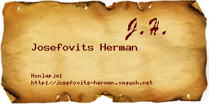 Josefovits Herman névjegykártya